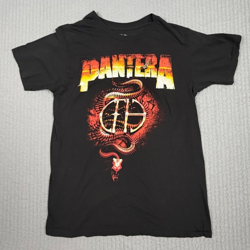 Pantera CFH Snake Graphic T-Shirt Mens Medium Black Heavy Metal Band Tee 2023